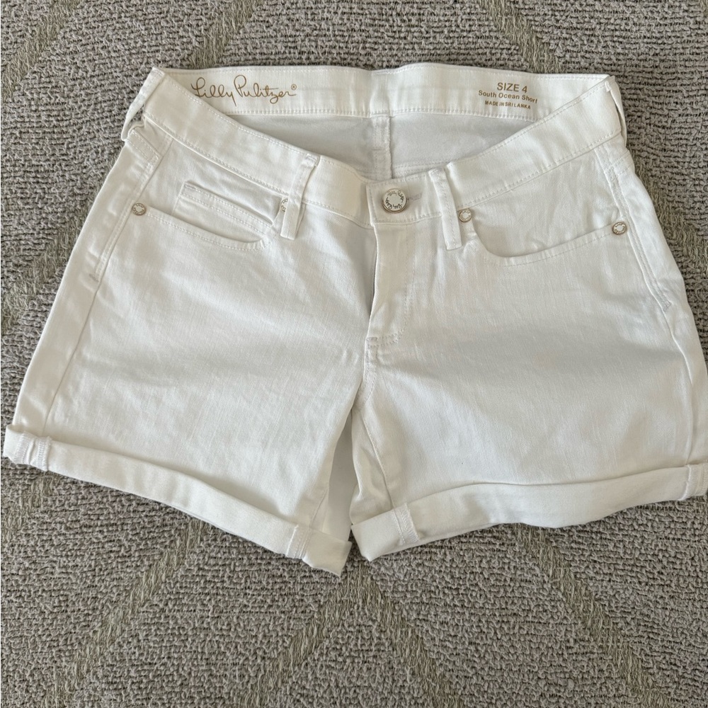 White denim shorts